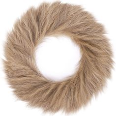 an animal fur wreath on a white background