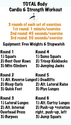 the total body cardio 6 - strength workout for beginners with instructions to use it