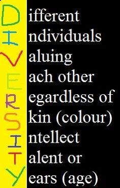 the words are written in different colors and styles on black, yellow, green, red