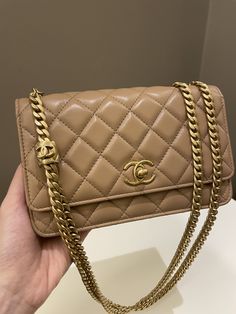 Chanel 22K Pearl Crush Wallet On ChainDark Beige Lambskin AGHWSize 19 x 12.5 cmAdjustable chainMicrochip9.8/10 New Kept Unused (minor storage sign corner rub otherwise new unused)Includes box and dust coverRTP 6150 sgdPrice now 4650 sgd 3500 usd CN6009-02 Luxury Elegant Beige Wallet On Chain, Classic Luxury Beige Wallet On Chain, Luxury Beige Chic Wallet On Chain, Luxury Chic Beige Wallet On Chain, Designer Luxury Beige Pouch, Chanel Gst Beige, Luxury Beige Rectangular Pouch, Chanel Pearl Wallet, Wallet On Chain