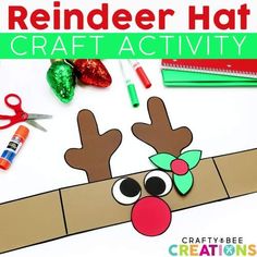 reindeer hat craft activity for kids to make