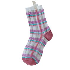 High Heel Jungle's Plaidulous Sheer Sock combines classic plaid patterns with modern sheer fabric for a chic and stylish look. These socks are perfect for adding a sophisticated touch to any outfit. Comfortable and versatile, they pair well with both casual and dressy footwear. Hand Wash Cold- Lay flat to dry. Store in provided reseal able packaging between wears. Outfit Comfortable, Sheer Socks, Style Guru, Brand Magazine, Sheer Tights, Fishnet Tights, Patterned Socks, Blazer With Jeans, Sheer Fabric