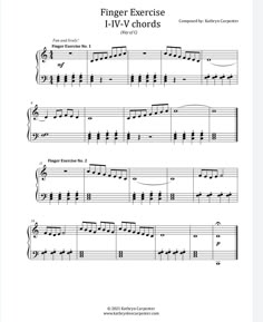 the finger exercise sheet for piano