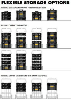 the diagram shows different types of storage options