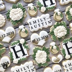 decorated cookies with names and date on them