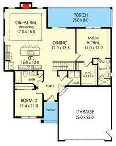 the floor plan for this house shows the garage and living room, as well as the bedroom