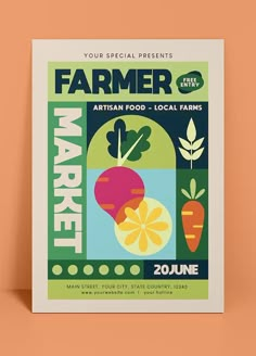 Farmer's Market Flyer Template AI, EPS, PSD Typography Flyer Design, Flier Designs Ideas, Event Poster Design Ideas Creative, Vintage Flyer Design, Flyer Design Inspiration Layout, Flyer Layout Design, Event Flyer Design, Professional Flyer Design, Store Poster