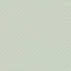 a green and white wallpaper with an intricate design on the front, in shades of blue