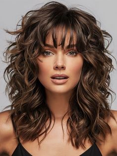 Medium Layered Hair Curly, Curly Hair Cuts Medium Length Layers, Best Hair For Long Face Shape, Shag Hairstyles For Curly Hair, Layered Hair With Curls, Hair Styles Shag, Best Haircuts For Women Over 50, Shag Haircut For Curly Hair, Curly Layered Shag