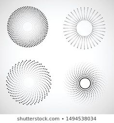 four circular dots arranged in the shape of a sunburst on a white background