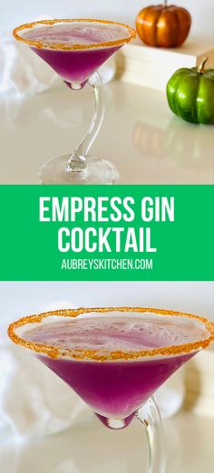 Empress gin cocktail with orange sugar rim. Botanical Gin Cocktail, Empress Gin Cocktail, Wine Ice Cubes, Empress Gin, Apricot Crush, Gin Martini, Bourbon Cherries, Gin Sour, Tonic Recipe