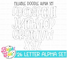 the printable alphabet set includes two letters, one is black and one is white