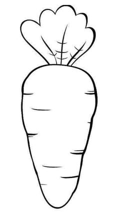 a black and white drawing of a carrot