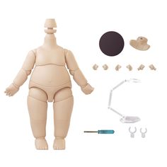 an action figure is shown with accessories for making it appear to be in the shape of a human