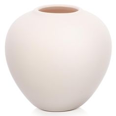 a white vase is shown on a white background