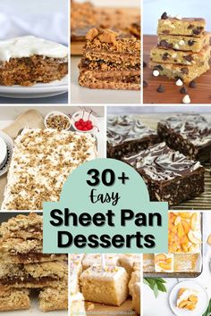 Easy Sheet Pan Desserts That Are Crowd Pleasing Sheet Pan Multiple Desserts, Easy Sheet Pan Bars, Sheet Pan Treats, 8 Desserts In One Sheet Pan, Easy Sheet Pan Desserts For A Crowd, Tray Bakes Desserts, Easy Sheet Pan Desserts, Sheet Pan Desserts For A Crowd, Sheet Pan Bars