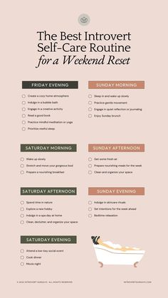 The Best Introvert Self-Care Routine For a Great Weekend - introvert sundays Ultimate Self Care Weekend, Self Care For Introverts, Routines For Adults, Weekend Self Care, Weekend Routines, Self Care Weekend, I Am Gorgeous, Sunday Self Care, Weekend Routine