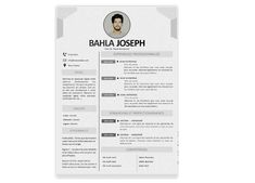 a professional resume template with an image on the front and back cover, in grey