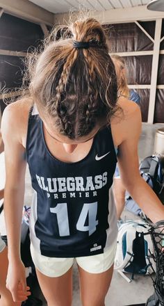 Girls Lax Hairstyles, Xc Hairstyles, Lax Hairstyles, Lax Hair, Lacrosse Hair, Basketball Hair, Hockey Hair, Lax Girls, Softball Hair