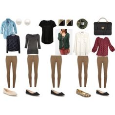 like only the Khaki pants and shoes Cropped Khaki Pants Outfit Work, Black Shirt Khaki Pants Outfit, Khaki And Black Outfits For Women, Business Casual Outfits With Khaki Pants, Dark Khaki Pants Outfit Women Work, Work Outfits With Tan Pants, Brown Jegging Outfit, Kakhi Pants Outfit Women Work, Khaki Dress Pants Outfit Women