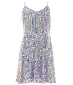 Zunie Big Girls 7-16 Sleeveless Sequin-Embellished Babydoll Dress | Dillard's Sleeveless Sequin Dress For Dress-up, Purple Sleeveless Sequin Dress With Contrast Sequin, Summer Embellished Sequin Dress With Spaghetti Straps, Purple Contrast Sequin Sleeveless Dress, Spring Dresses With Contrast Sequin And Spaghetti Straps, Summer Dresses With Contrast Sequin And Spaghetti Straps, Sleeveless Purple Sequin Dress With Contrast Sequin, Contrast Sequin Spaghetti Strap Dress For Spring, Spring Spaghetti Strap Dress With Contrast Sequin