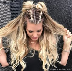 Sweet Hairstyles, Braids With Curls, Back To School Hairstyles, Braided Hairstyles Updo, Long Blonde, Braided Hairstyles Easy, Long Blonde Hair