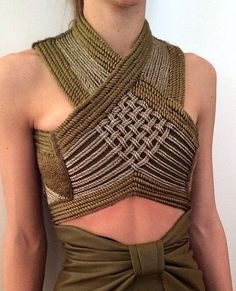 Weaving Clothes Fashion, Woven Clothes, Macrame Clothes, Pola Macrame, Macrame Dress, Mode Boho, Interesting Design, Fantasy Fashion, Character Outfits