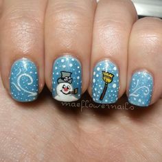 Frosty The Snowman Nails, Nails Snowman, White Winter Nails, Snowman Nail, Snowman Nail Art, Snowman Nails, Snowflake Patterns, Christmas Gel, Christmas Gel Nails