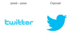 twitter and current logos are shown in two different colors, one blue and the other white