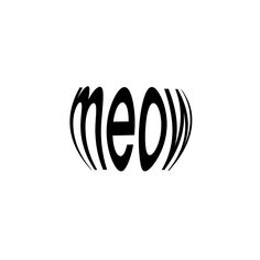 the word meo written in black and white