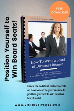 the front cover of a book titled how to write a board of director's resume