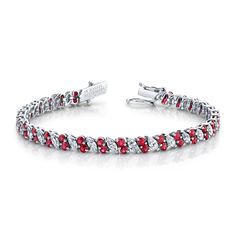 Marquise Diamonds and Round Rubies Line Bracelet set in platinum. Diamond Flower, Marquise Diamond, Bracelet Set, Gemstone Jewelry, Platinum, Ruby, Diamonds, Bracelet, Gemstones