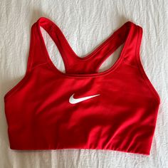 Brand New W/O Tags Perfect Condition Super Comfy Great Material Nike Sports Bras Red, Nike Fitted Sweat-resistant Sports Bra, Sporty Red Sports Bra With Built-in Bra, Nike Compressive Sports Bra For Sports, Sport Crop Top, Sporty Red Moisture-wicking Sports Bra, Nike Crop Top, Sport Set, Nike Sportswear Women