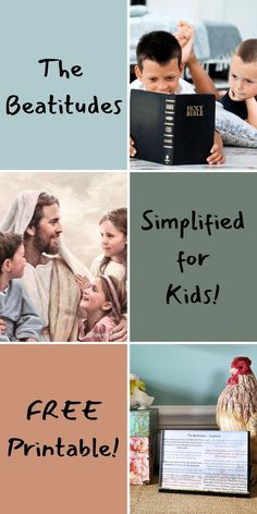 lesson for teaching your kids about the beatitudes in simplified words with an included free printable Beatitudes Bible Journaling, Beatitudes Printable, Jesus 2024