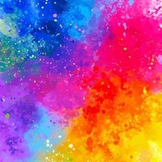 colorful paint splattered on top of each other