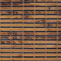 a close up view of bamboo blinds with black and brown stripes on it's sides