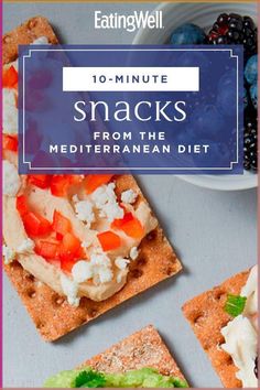 Embrace the world’s healthiest diet with these delicious Mediterranean snack recipes. Our healthy olive recipes, date recipes and more Mediterranean snack recipes are perfect to pack for an afternoon snack or make for a quick and easy appetizer. #mediterraneanrecipes #mediterraneanfood #mediterraneandishes #mediterraneandiet #healthyrecipes Healthy Afternoon Snacks Clean Eating, Mediterranean Diet Camping Recipes, Galveston Diet Snacks, Mediterranean Diet Snacks Ideas, Mediterranean Snacks Ideas, Mediterranean Diet Snack, Healthiest Diet, Mediterranean Diet Snacks, Mediterranean Snacks