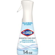 a bottle of clorox disinfecting mist on a white background