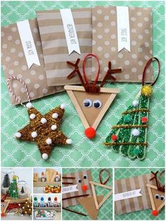 christmas ornaments made out of brown paper bags