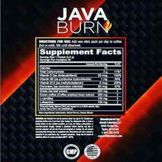 the back side of a jar of java burn supplement with information about its ingredients