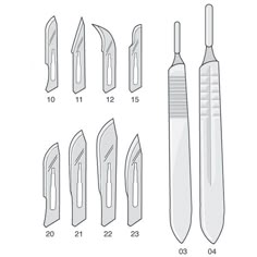 the diagram shows different types of dental instruments and their corresponding blades for each type of toothbrush