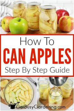 how to can apples step by step guide with pictures and instructions for canning them in mason jars