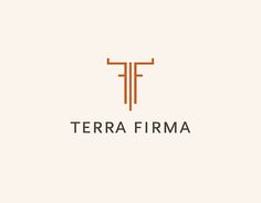 the logo for terra firma is shown in orange and black on a white background