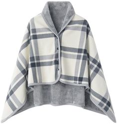 PRICES MAY VARY. One Size Fits Most，lightweight, soft, and fits most women, men, and kids. Wearable Blanket - This throw wrap blanket poncho made with flannel and polyester material offers the most comfortable and practical wear. Ideal for keeping you cozy while lounging and watching TV on your sofa/bed 3 in 1 design - Adjustable snap design helps prevent the blanket from slipping off the shoulders when you move around and makes it easy to wear it in different styles, such as a poncho, cape, and Poncho Winter, Fleece Poncho, Fabric Scarf, Blanket Shawl, Plaid Blanket, Capes For Women, Estilo Preppy, Mens Flannel, Cozy Flannel