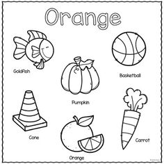 an orange worksheet for kids