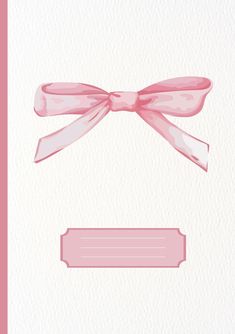 a card with a pink bow on it