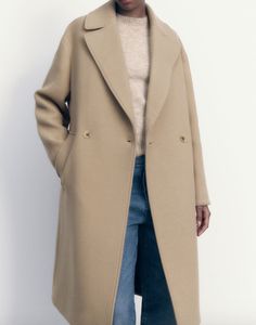 ZARA WOOL BLEND COAT  REF:  2176/724 Color：Camel BRAND NEW WITH TAGS / 100% Genuine and authentic COAT MADE OF WOOL BLEND FABRIC WITH LAPEL COLLAR.  OUTER SHELL 75% wool 25% nylon LINING 100% polyester The approximate measurements done with item laying flat +-0.5in: Tag size: XS Armpit to Armpit: 23in Overall Length: 40in Tag size: M Armpit to Armpit: 24.5in Overall Length: 41in Tag size: L Armpit to Armpit: 25.5in Overall Length: 40.5in ALL SALES ARE FINAL.  NO RETURNS.  PLEASE ASK ALL QUESTIONS BEFORE PURCHASING. THANK YOU FOR LOOKING! Oversized Wool Coat, Late Winter, Wool Blend Coat, Winter Looks, Lapel Collar, Zara Women, Wool Coat, Vest Jacket, Wool Blend