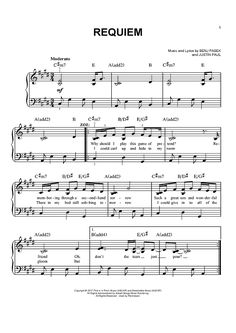 sheet music with the words,'regiem '