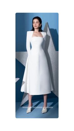 Elegant Midi Dress Classy, Midi Dress Classy, Civil Dress, Kibbe Style, Simple White Dress, Classy Gowns, Sunday Dress, Elegant Midi Dresses, Elegant Dresses Classy