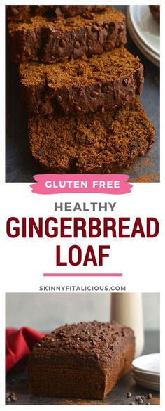 gluten free healthy gingerbread loaf with chocolate frosting